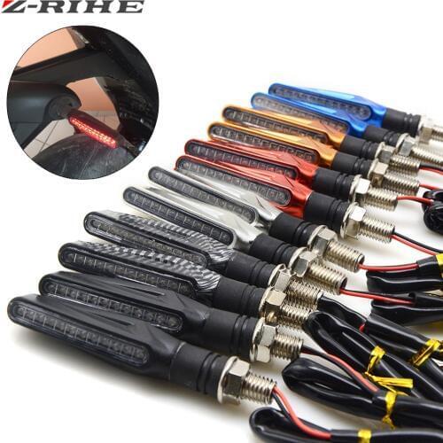 Universal Motorcycle Turn Signal Indicators LED 12V Blinkers Flashers Flexible Bendable Lamp Light for Kawasaki Yamaha Honda