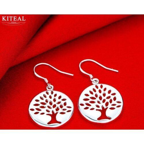 2017 new silver plated earrings fashion jewelry Tree of life brinco wedding decoration 925