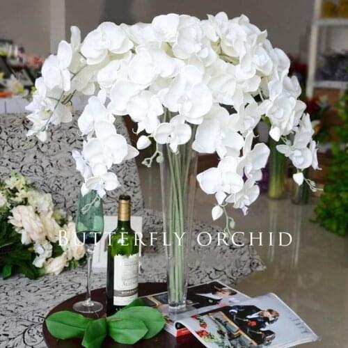 High Quality Artificial Flower Butterfly Orchid 9 Heads Feel Silk Bouquet For Wedding Party Home Decorations 10 Pcs/lot