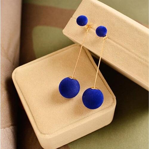 Gold Bar Cute Romantic Long Earrings Women Pompom Ball Plush Female Drop Earing Girls Black Red Korean Ladies Earrings 2021