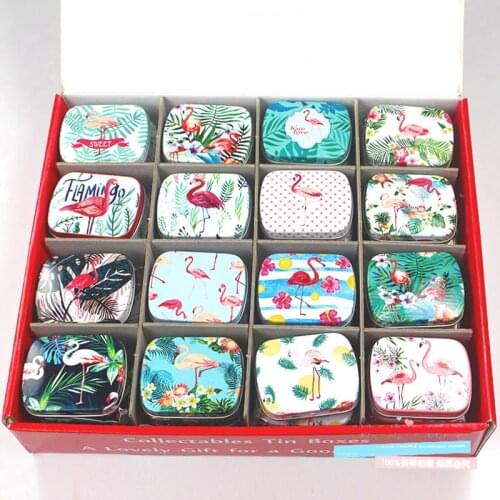 12Pcs/Lot 5.5*4.3*1.5cm MiNi cake iron box candy storage box wedding Jewelry Pill Cases tin box cable organizer container