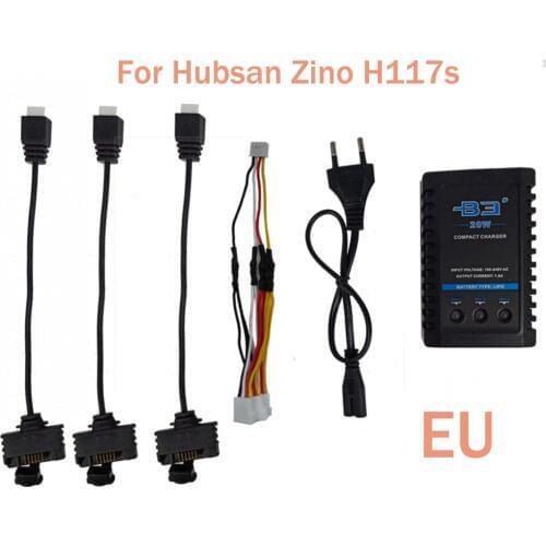3 Cables+ Battery Charger Charging Cable Adapter For Hubsan Zino H117S / ZINO PRO Drone Spare Parts