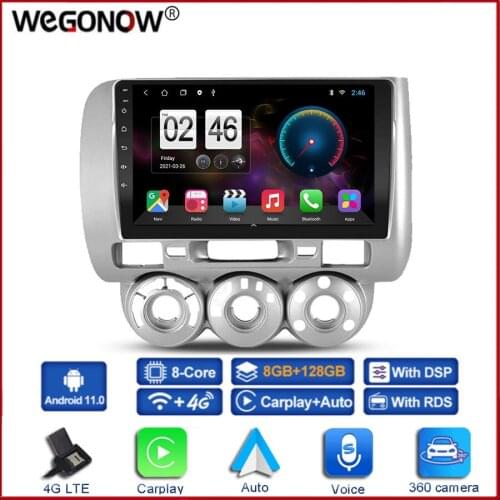 360 Panoramic Camera 6G+128G Android 10.0 Car DVD Player GPS WIFI Bluetooth 5.0 RDS Radio For Honda Fit jazz 2004 2005 2006 2007