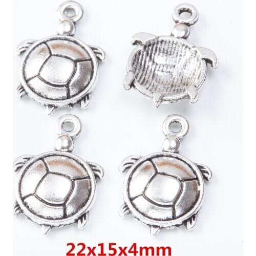 45 pieces of retro metal zinc alloy tortoise pendant for DIY handmade jewelry necklace making 7533