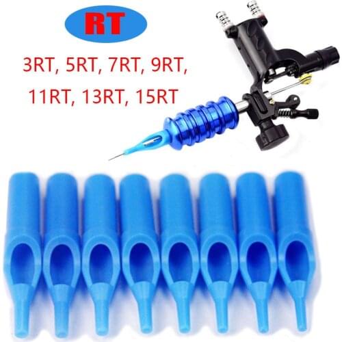 50Pcs Blue Sterilized Disposable Tattoo Machine Gun Nozzle Tips Plastics Needle Tube For Tattoo Machine Gun Needle Ink Cup Kits
