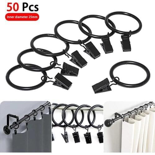 Home Decoration 50 pcs/pack High Qaulity Shower Curtain Rings Clamps Drapery Clips Bath Curtain Rod Clips Window