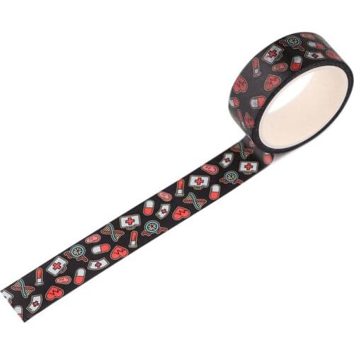 AD703 Patchfan Cartoon Medicine DIY Scrapbooking Sticky Adhesive Washi Paper Tape Printed Stickers Decals For Nurse Doctor