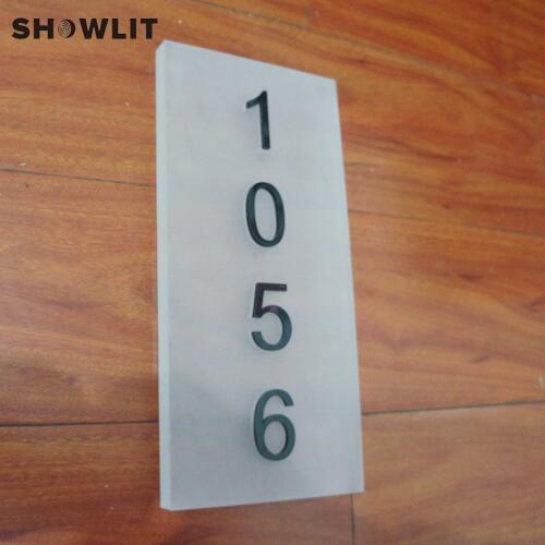 Adhensive Modern Style Matt Acrylic Material Door Number Sign Manufacturer