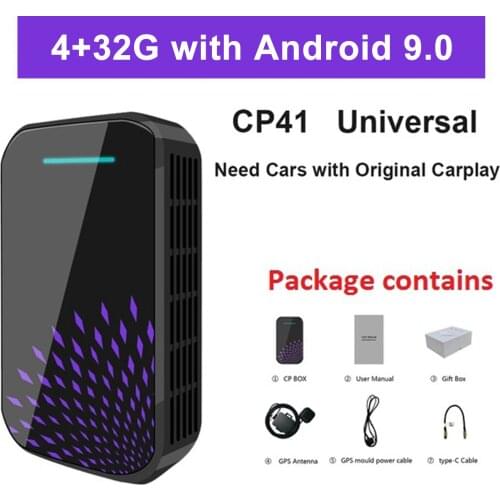 Android 9.0 Wireless Carplay Box 4+32G Car Electronics Support Netflix Mirror Link Android Auto Plug and Play for BMW