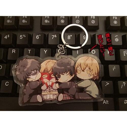 Anime Persona 5 Crow Goro Akechi Joker Acrylic Keychain Strap Keyring Big 10cm