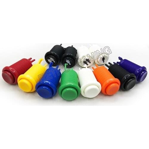 American Style Push Arcade Buttons with Microswitches 28mm Mounting Hole Long Arcade Button for Games Parts