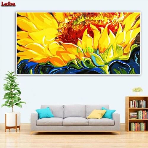 Large full square round rhinestone gift diy diamond painting Sunflower 3d embroidery cross stitch mosaic still life puzzle Decor