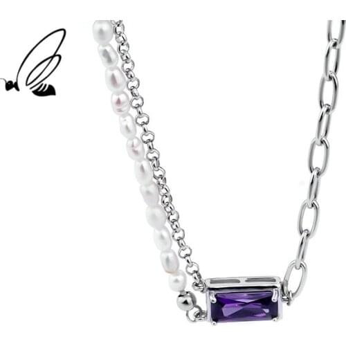 SSTEEL Sterling 925 Silver Necklace Gift For Women Minimalist Luxury Zirconium Clavicle Chain Style Fine Accessories Jewellery