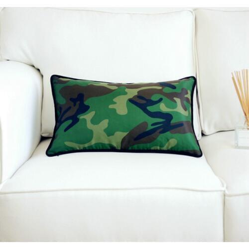 DUNXDECO Cushion Cover Waist Decorative Pillow Case Cojines Modern Camouflage Nylon Coussin Home Office Sofa Decoration 30x50CM