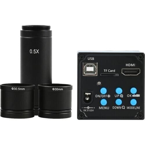 14MP HDMI CMOS USB Industrial Electronic Eyepiece Digital TF Video Camera + 0.5X C-Mount Lens for Biological Stereo Microscope