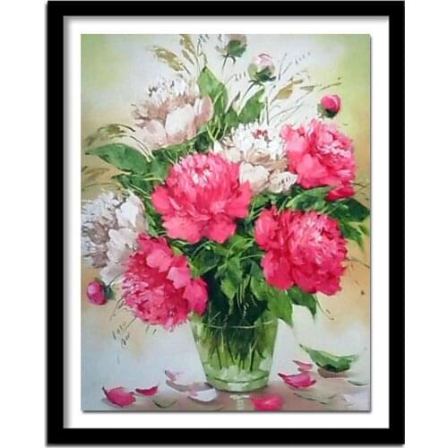 DIY 5D Pink peony flowers Diamond Mazayka Diamond Painting Diamond Embroidery Patterns Rhinestone Diamond needlework F212