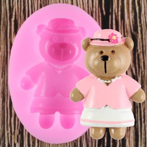 DIY Bear Silicone Mold Cupcake Topper 3D Cake Decorating Tools Fondant Baking Chocolate Gumpaste Candy Clay Mould