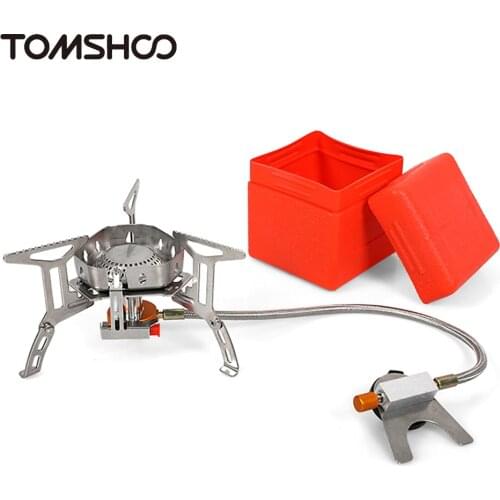 3500W Gas Stove with windproof shield Ultralight Portable Camping Stove with Storage Case for Outdoor Backpacking Hiking