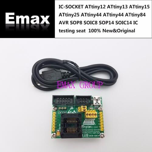 IC-SOCKET ATtiny12 ATtiny13 ATtiny15 ATtiny25 ATtiny44 ATtiny44 ATtiny84 AVR SOP8 SOIC8 SOP14 SOIC14 IC testing seat test bench