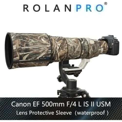 ROLANPRO Waterproof Lens Camouflage Coat Rain Cover for Canon EF 500mm F/4 L IS II USM Lens Protective Case Guns Cloth