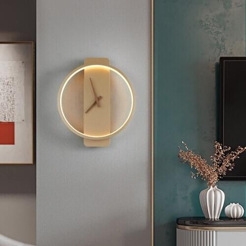 Creative with clock Nordic fashion art personality designer hotel project living room background wall decorative lights LB100911