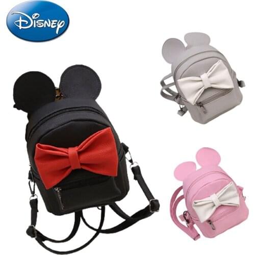 Disney Mickey Anime Cartoon Backpack Small Adult Girl Cute Bowknot Mini Ears One Shoulder Messenger Multi-purpose Female Bag New