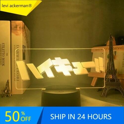 Anime Night Light Haikyuu logo for Bedroom Decor Nightlight Kids Child Birthday Gift Manga 3d Lamp Haikyu