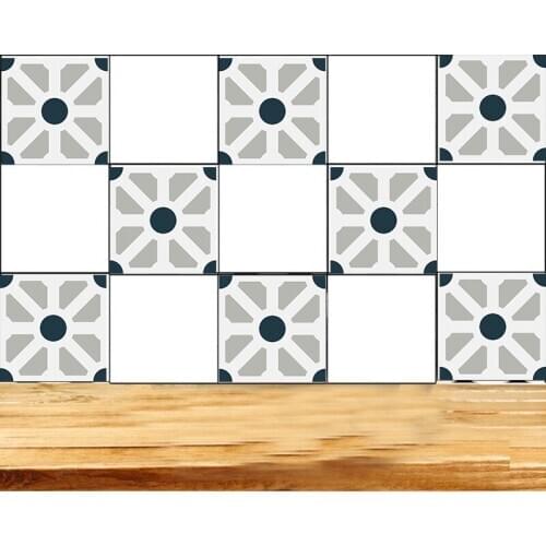 Nordic Style Retro Tile Sticker 20*20cm Bathroom Kitchen Waterproof Wall Sticker Home Decor Floor Art Mural