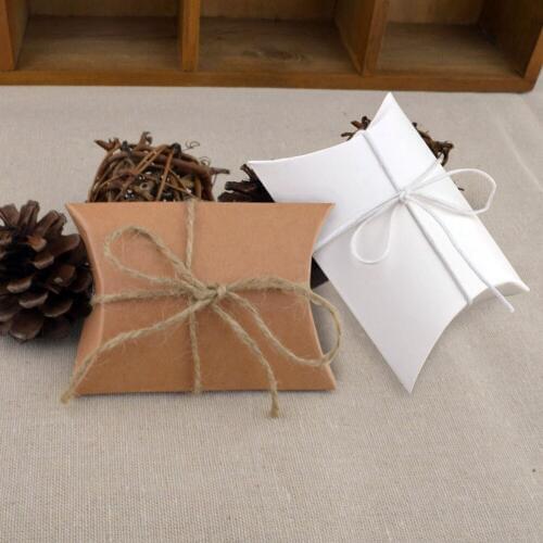 New Style 10pcs/lot Wedding Gift Boxes Kraft Pillow Shape Wedding Favor Gift Box Party wedding Supplies