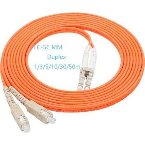 5PCS/lot LC/UPC-SC/UPC fiber optic patch cord 1M 2M 3M 5M Duplex Multimode cable LC-SC optical fibre jumper MM DX free shipping
