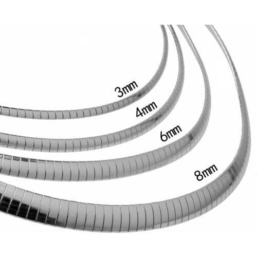 Silver Color Necklace Stainless Steel Choker Necklaces For Women Statement Snake Chain Chunky Collar Fashion Jewelry 3/4/6/8mm