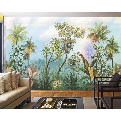 Custom wallpaper for walls 3d, banana coco tropical rainforest forest murals for living room bar backdrop wall decor wallpaper