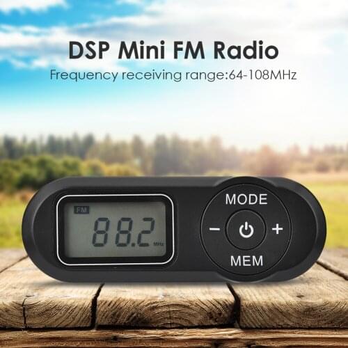 Portable Pocket Mini Radio LCD Digital Display 5dB Mini Pocket Radio Retro Rechargeable FM Player Receiver for Outdoor Walking