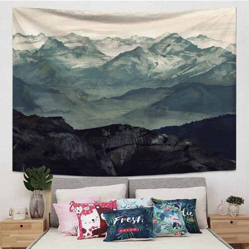Psychedelic Natural Scenery Mountain Tapestry Wall Hanging Landscape Wall Cloth Tapestry Wall Carpet Dorm Decor Hippie Tapestry