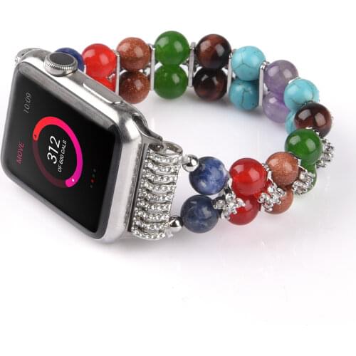 Woman Bling Strap for Apple Watch SE 6 Band Beaded 42mm 44mm iWatch 5 3 Bracelet 38mm 40mm Watchband Wristband Replacement 2021