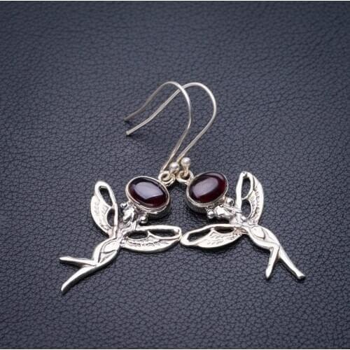 StarGems Natural Amethyst Fariy Handmade 925 Sterling Silver Earrings 1.75" E1396