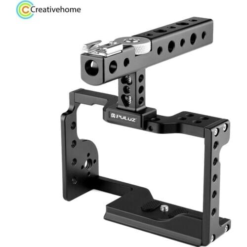 PULUZ Video Camera Cage Stabilizer with Handle for Sony A6600 / ILCE-6600(Black)