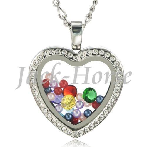 High quality 316L stainless steel toughened glass heart living lockets