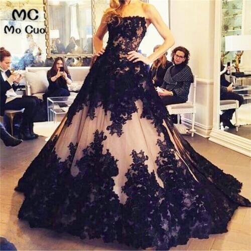 Abendkleider 2018 Ball Elegant Evening Dresses vestidos de fiesta Appliques Lace robe de soiree courte Party Evening Dress long