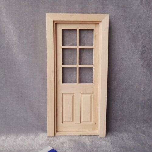 1:12 DIY Dollhouse Miniature Door Model Wood Pretend Play Furniture Miniaturas Accessories
