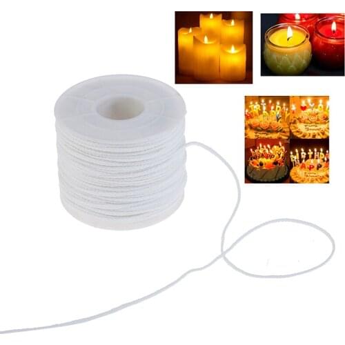1 Roll 200 Feet 61M White Candle Wick Cotton Candle Woven Wick for Candle DIY And Candle Making