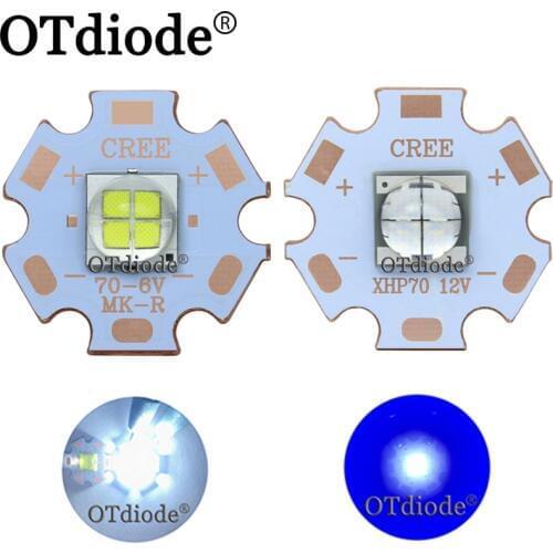 1PCS 7070 20W 6V12V Led replace Cree XHP70.2 XHP50.2 LED Emitter Cool White 6500K Car Light Diode Chip Light with Copper PCB