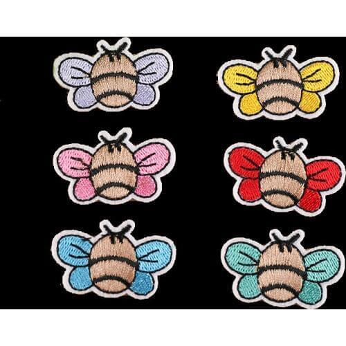 High Quality 1PCS Insect Stickers Sew On Applique Embroidery Colors Bee Patches Sequins Hornet Applique for clothes DIY Decor