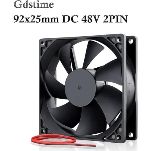 10 PCS Lot Gdstime 92mm x 25mm 9225 DC 48V 2PIN Dual Ball Laptop Case PC CPU Cooling Fan 9cm 90mm Brushless Cooler Axial Fan