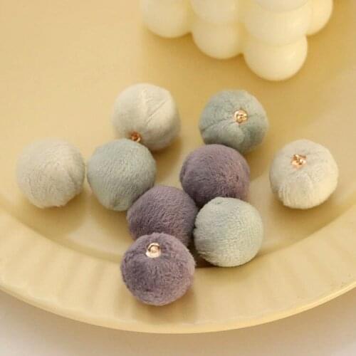 10 PCS 20mm Fashion Hair Ball Charms Pendant For Women Earring Pendant Jewelry Making