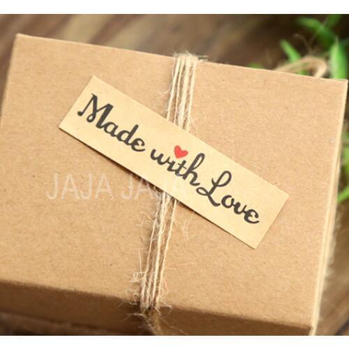100pcs/lot Vintage " Made with love" Red heart sticker Gift seal stickers for homemade bakery&gift packaging(tt-1149)