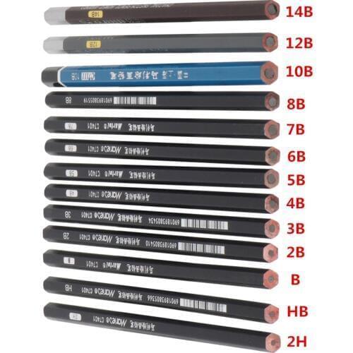 13 Pcs/set Drawing Sketch Pencils 2B/3B/4B/5B/6B/7B/8B/10B/12B/14B/B/HB/2H Honed Sketch Charcoal Pencils Painting Pencil