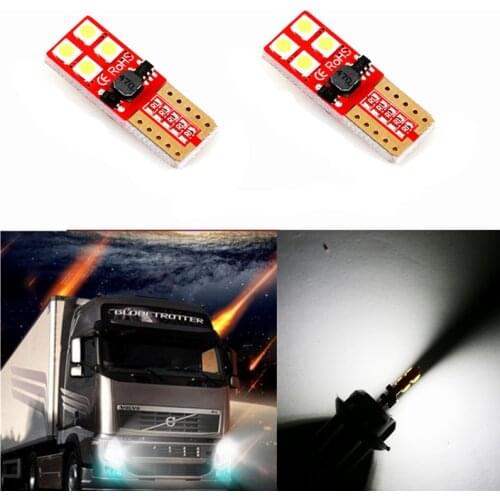 2x T10 led W5W Canbus IC Driver 12v 24v White Led Car Led Light Bulb 3030 SMD Auto Interior License Parking Lamp Non Polarity