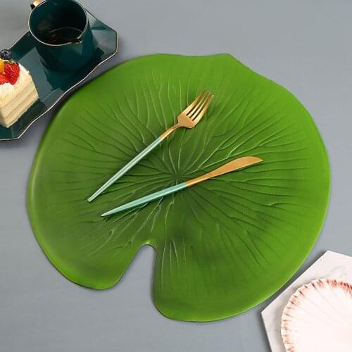 6PCS New European Style Coaster EVA Artificial Leaf Thickened Anti-scald Waterproof Bowl Mat Hotel Placemat Heat Insulation Pad