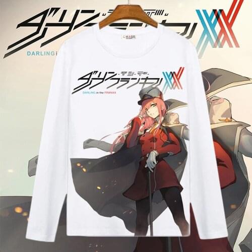 Darling In The Franxx Cosplay T Shirt Zero Two Code 002 Men/Women Spring Autumn Long Sleeve T-shirt Cartoon Top Tee Costume